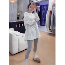 批发官图实价羊毛绒2026春季新款百搭宽松时尚休闲圆领<b class='q'>中长款</b>上衣