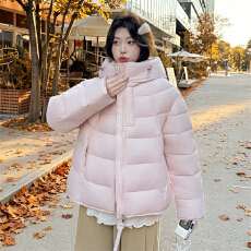 批发实拍奶呼呼棉服女新款<b class='q'>韩版</b>休闲秋冬季连帽外套潮2026学院风棉衣