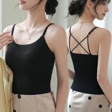 批发新款吊带美背内衣女<b class='q'>薄款</b>显瘦背心抹胸无痕<b class='q'>文胸</b>一体打底上衣女