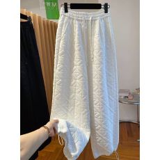 批发特<b class='q'>大码</b>300斤高级感绗缝菱格直筒裤女春秋宽松休闲抽绳卫裤<b class='q'>长裤</b>子
