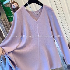 批发原版质量大码25秋冬韩版百搭休闲内搭<b class='q'>毛衣</b>鱼尾V领<b class='q'>荷叶边</b>针织衫女