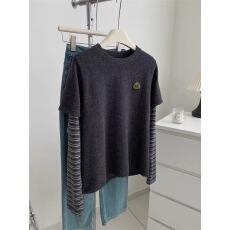 批发德绒特大码300斤2025秋冬<b class='q'>韩版</b>百搭小绿怪<b class='q'>长袖</b>T恤条纹假两件打底衫