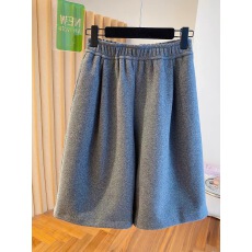 批发德绒复真超特<b class='q'>大码</b>300斤韩版百搭灰色加绒加厚休闲阔腿短裤七分裤