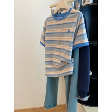 原版质量特大码300斤春夏新款韩版百搭休闲刺绣撞色圆领短袖t恤女