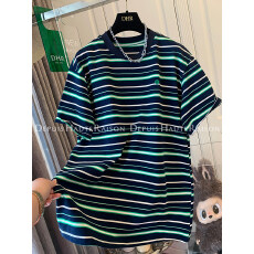 批发原版面料大码300斤独特美式笑脸条纹短袖T恤<b class='q'>宽松</b><b class='q'>打底衫</b>上衣女春夏