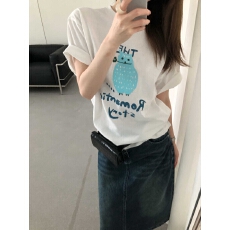 批发韩国东大门夏季韩版休闲设计感猫头鹰印花宽松纯棉<b class='q'>圆领</b>短袖<b class='q'>T</b><b class='q'>恤</b>女