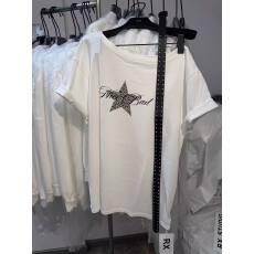 批发<b class='q'>韩国</b>东大门2026春夏季新款美式复古辣妹风星星印花斜肩短袖<b class='q'>t</b><b class='q'>恤</b>女