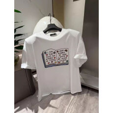 批发<b class='q'>韩国</b>东大门夏季新款趣味绘本字母印花垫肩短袖<b class='q'>T</b><b class='q'>恤</b>女宽松休闲上衣