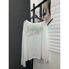 批发<b class='q'>韩国</b>东大门2026夏季新款撞色字母印花斜肩长袖<b class='q'>T</b><b class='q'>恤</b>女薄款防晒罩衫