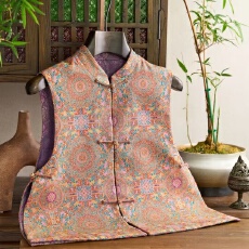 批发新款洋气宽松显瘦优雅轻奢气质印花百搭<b class='q'>开衫</b>马甲