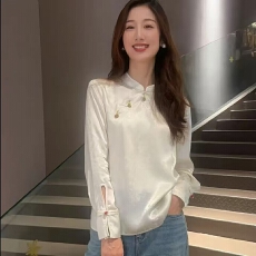 批发时尚<b class='q'>春秋</b>复古中国风新中式气质长袖衬衫