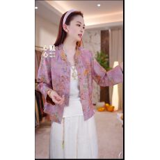 星月廊桥新中式国风优雅高定设计质感宽松女士长袖外套