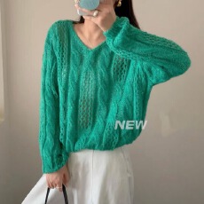 批发厂家现获2025年初秋新款女复古麻花毛衣高级感超好看慵懒风针织