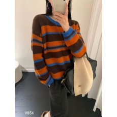 批发工厂2025慵懒风拼色<b class='q'>条纹</b>针织<b class='q'>开衫</b>女中长款宽松网红盐系穿搭外套