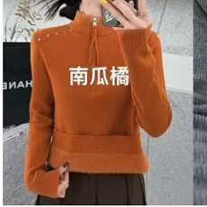 批发工厂加绒半高领毛衣女加厚冬季一体绒高级感洋气保暖上衣打底衫女