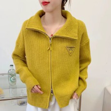 批发工厂纯色连帽毛衣女2025年爆款秋新款加厚宽松版拉链开衫