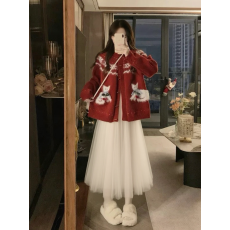 批发工厂系穿搭套装法式千金风时尚针织开衫2025秋冬蓬蓬纱裙<b class='q'>两件套</b>