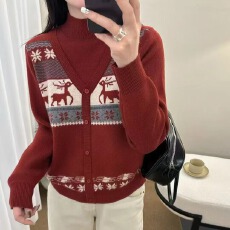 批发工厂实拍2025秋冬新款加厚半高领落肩袖针织衫女大码百搭休闲毛衣