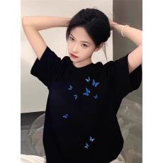 批发官图 特价 190克牛奶丝 后包领 夏装<b class='q'>短袖</b>T恤男女宽松上衣 跨境