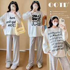 批发实拍孕妇装圆领绣花毛衣秋冬新款慵懒风休闲宽松显瘦<b class='q'>百搭</b>套头上衣