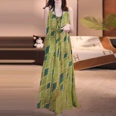 批发吊带连衣裙<b class='q'>大码</b>遮肉宽松显瘦过膝长裙子夏新