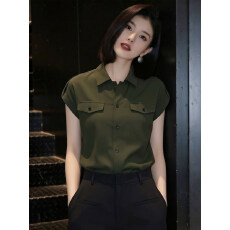 批发大码<b class='q'>女装</b>～短袖衬衫女2026夏季新款时尚减龄休闲显瘦设计感衬衣