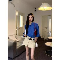 批发橘子树在哪儿设计感韩系高腰短裤女春夏复古显瘦百搭辣妹a字裙裤