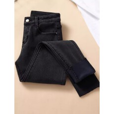 批发加绒加厚牛仔裤女冬季2025年新款高腰显瘦紧身小脚<b class='q'>弹力</b>保暖<b class='q'>铅笔裤</b>