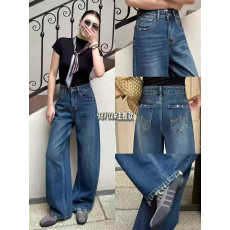 批发2025秋季新款韩版高品质女牛仔<b class='q'>裤</b>阔腿<b class='q'>裤</b><b class='q'>韩</b>系百搭蓝色磨毛边拖地<b class='q'>裤</b>