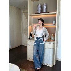 批发<b class='q'>欧洲站</b>2026秋季新品设计师款小众重工刺绣直筒牛仔裤正版南油欧货