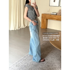 批发满钻工艺时尚百搭阔腿裤<b class='q'>牛仔裤</b>(<b class='q'>韩版</b>极简满钻设计阔腿)