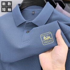 批发长袖翻领POLO衫外穿刺绣百搭新款新中式<b class='q'>商务</b>抗皱中青年高档上衣