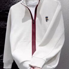 批发美式休闲刺绣卫衣拉链潮牌简约百搭男士秋冬季新款轻奢长袖外套