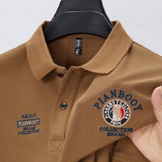 批发原版特价珠地棉POLO衫跨境外贸专供原版质量 高档纯色POLO衫