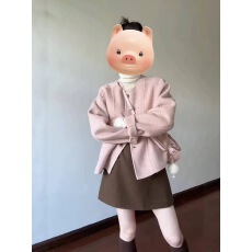 批发温柔粉色呢子大衣女2025秋冬新款毛呢外套小个子赫本风高级感短款