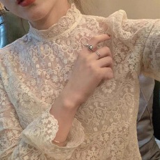 批发<b class='q'>蕾丝</b><b class='q'>打底衫</b>女2026年新款洋气内搭半高领春秋网纱上衣新品小衫