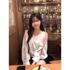 批发法式镂空绑带露肩<b class='q'>长袖</b><b class='q'>衬衫</b>女小众上衣