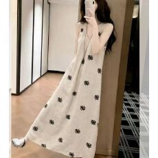 批发韩系慵懒风连衣裙女夏季2026新款印花简约无袖背心裙女士显瘦<b class='q'>长裙</b>