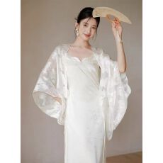 批发新中式提花系带防晒<b class='q'>开衫</b>女夏配裙子<b class='q'>外</b><b class='q'>搭</b>小披肩薄外套透气空调罩衫