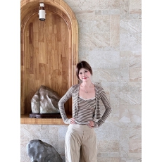 批发8uioio 歌弗加<b class='q'>纳</b> 条纹吊带背心两件套女2025秋季新款短款开衫套装