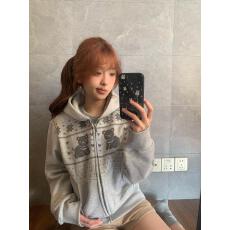 批发HEYABC 秋冬韩系复古<b class='q'>小熊</b>连帽<b class='q'>卫衣</b>女2025宽松百搭休闲外套上衣