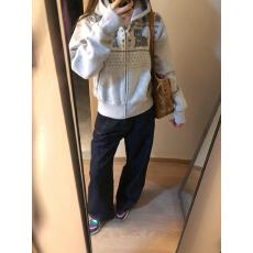 批发HEYABC 秋冬韩系复古<b class='q'>小熊</b>连帽<b class='q'>卫衣</b>女2025宽松百搭休闲外套上衣