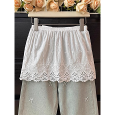 卫衣叠穿半身裙秋冬蕾丝花边打底短裙屁帘