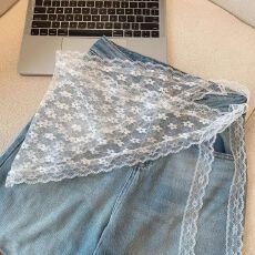 批发新款重工系带蕾丝短裤下摆屁帘围裙裤子摆裙