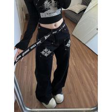 批发小众弯刀飘带缝线剪裁显瘦百搭高级感<b class='q'>牛仔裤</b><b class='q'>男</b>女