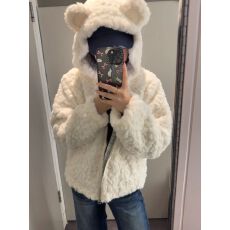 批发爆款小熊耳朵羊羔毛绒女士短款秋冬季连帽厚外套2025新款