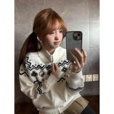 批发费尔岛提花<b class='q'>毛衣</b>立领拉链针织衫外套