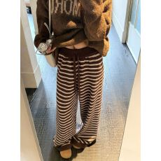 批发裤子咖色条纹<b class='q'>休闲裤</b>秋冬新款宽松独特直筒裤