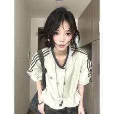 批发风衣面料原版做工V领织带<b class='q'>宽松</b>卫衣情侣风衣外套<b class='q'>长袖</b>冲锋衣男女秋