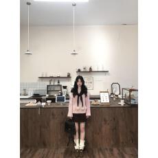 批发慵懒风粉色毛衣圆领针织上衣女保暖套头+披肩两件套